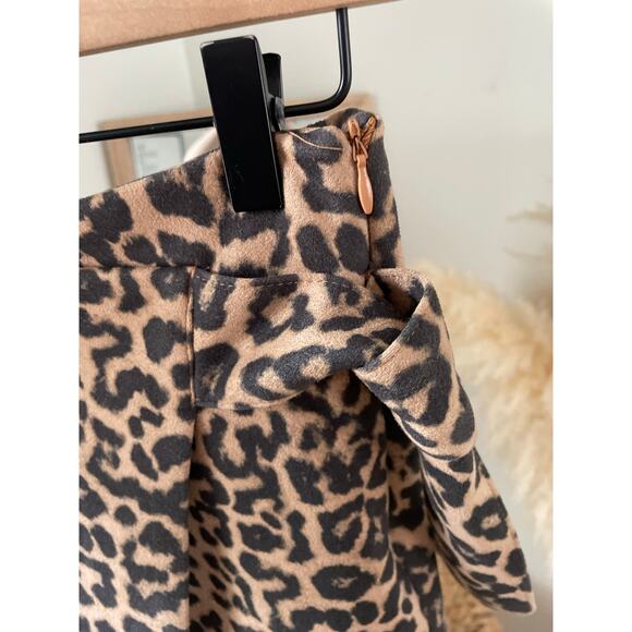 Zara Faux Suede Cheetah Mini Skort XS Leopard Animal Print Short Night Out Party - Picture 7 of 11